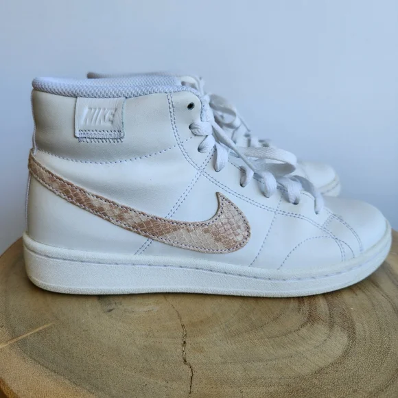 Nike Women's Court Royale 2 Mid High-Top Sneakers Snakeskin Swoosh Size  7.5 - Picture 3 of 17
